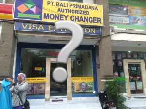 The point for the currency of Bali (Rupiah) and the safe exchange counter!